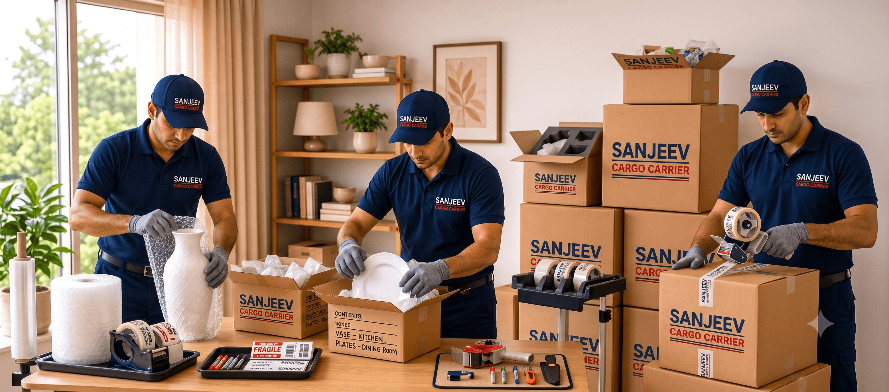 Expert packing and moving services for household goods